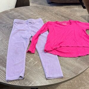 Pink Top and Purple Leggings Set
